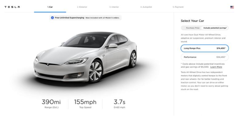 特斯拉美国官网Model S/X变更 续航升级