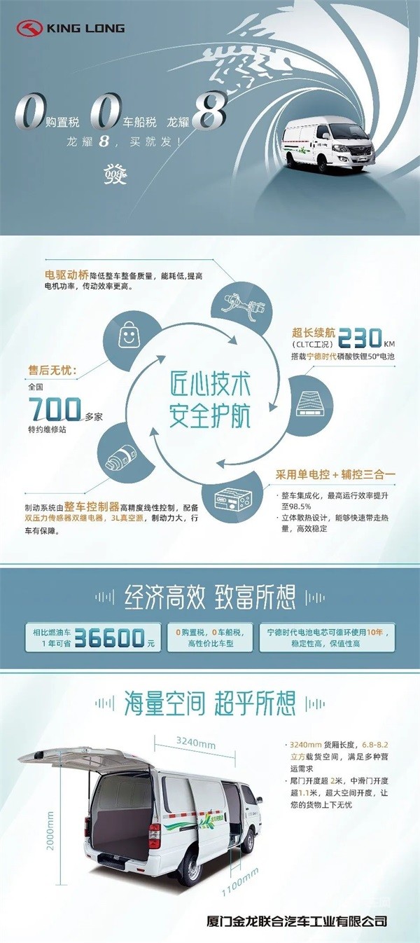 金龙新能源城配物流车